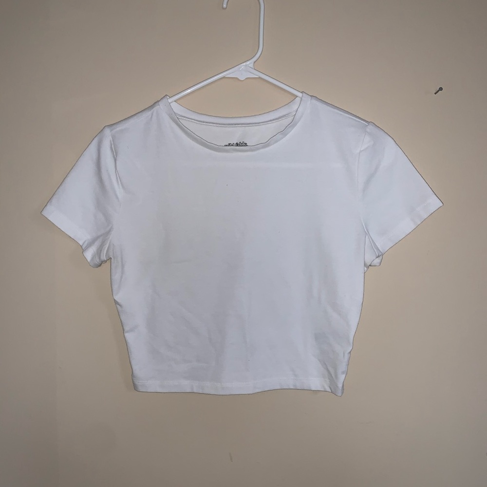 White tee crop top